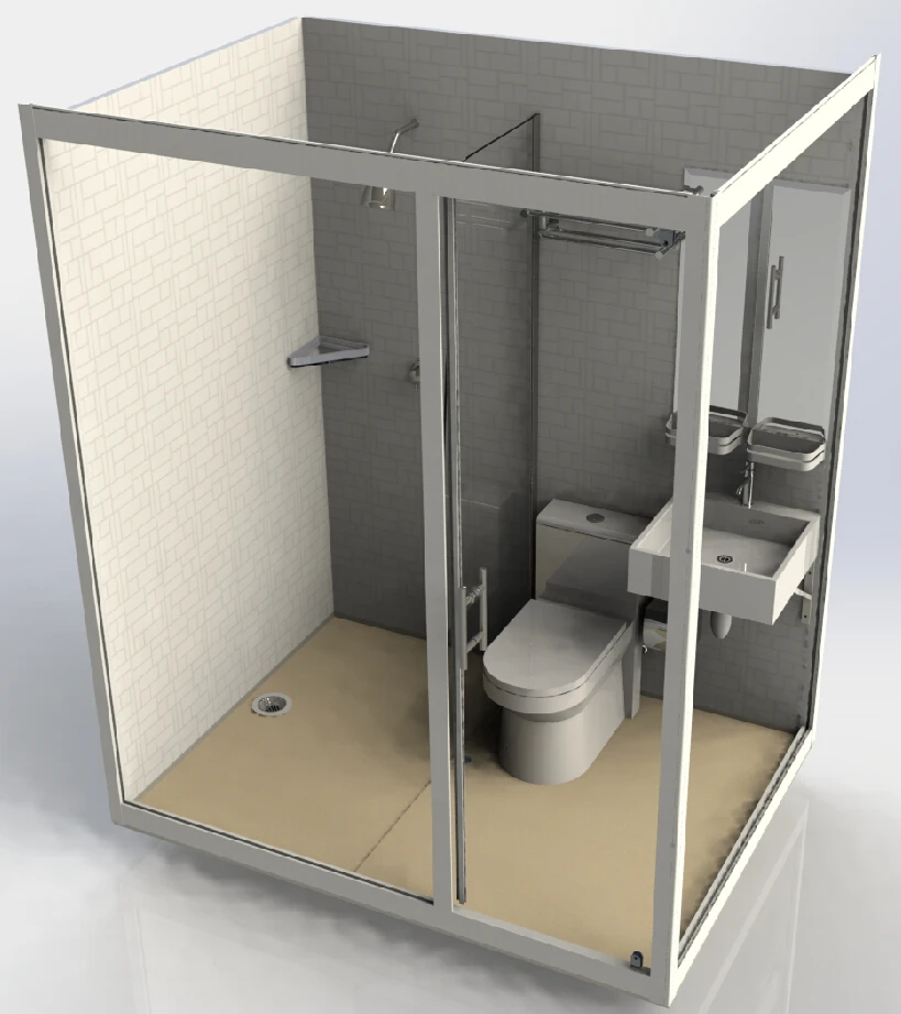 2018 China supply portable bathroom glass shower room cabin