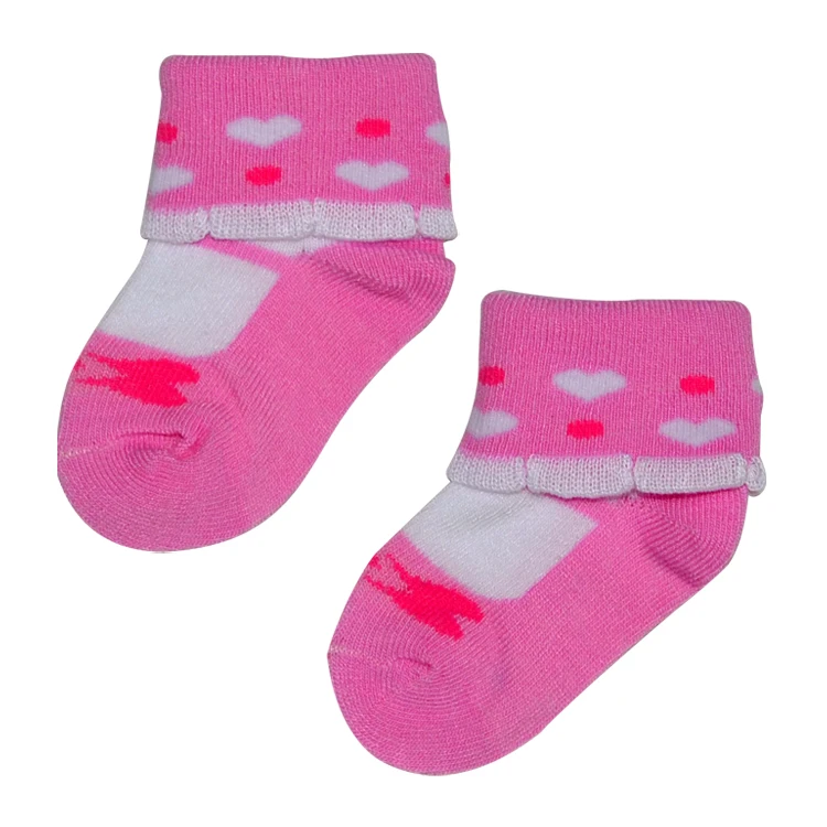 Hot Selling Lovely Heart-shape Pattern Printed Newborn Baby Socks 010