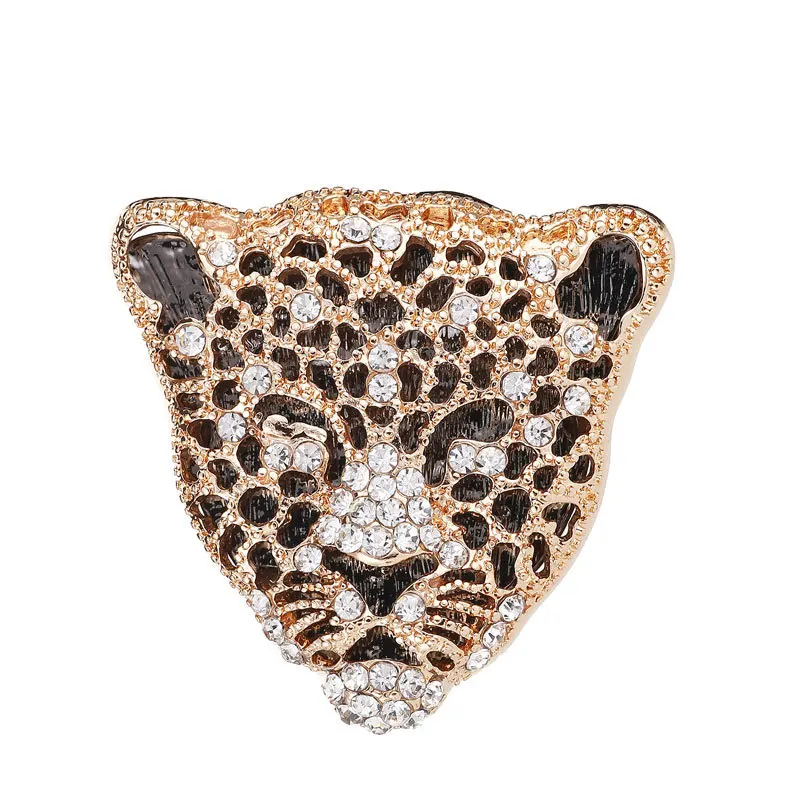Custom Man Jewelry Retro Hollow Out Sweater Pin Leopard Head Brooch