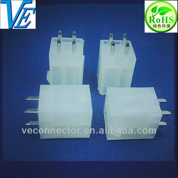 Соединитель molex 5557, шаг 4,2 мм, нейлон 2x2 контакта, Штекер, прямой dip на печатную плату