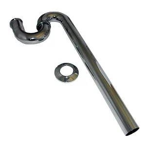 1.5 inch OD Chrome Plated Brass Kitchen Drain P Trap with Flange