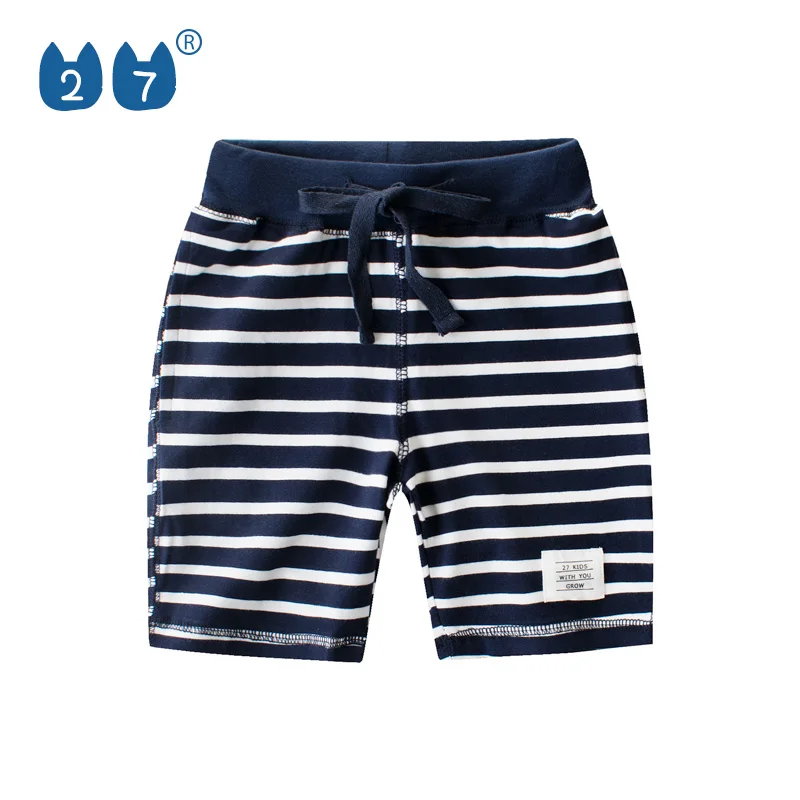 Never outdated striped boys cargo sport shorts with elastic waist