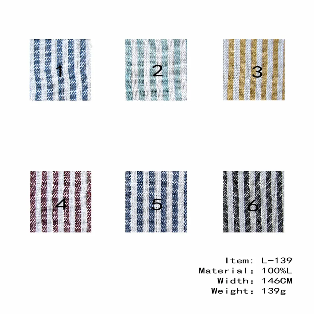 Wholesale Washed Pure 100% Linen Fabric ,Stripe Linen Fabric In Stock