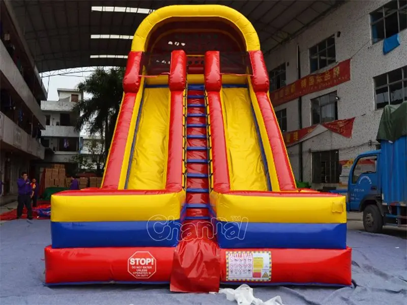 New design 22H Dual Lane slide  jumping bounce castle with pool intex water inflatable slides Inflatable Castle