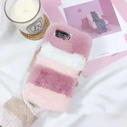 Fashion Luxury Fur Phone Case For iPhone 11 13 Pro,Colorful Plush Mobile Cover for iPhone 11 Pro Max 12