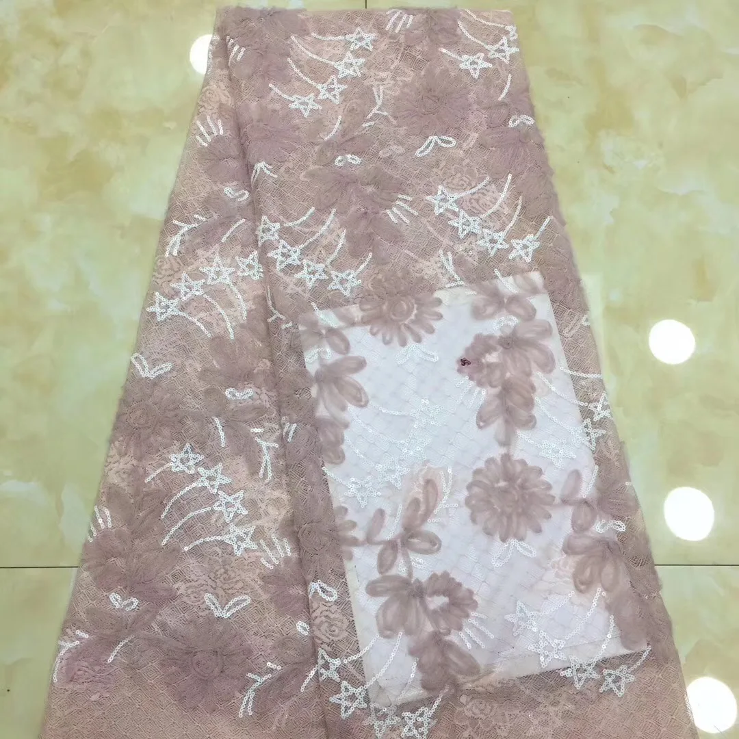 Beautifical new arrival lace fabric onion tulle sequin fabric girls party dresses ML1N814