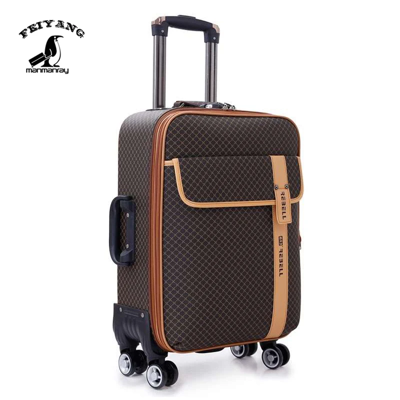 Soft PU Travel Luggage trolley luggage/bag for business travel suitcase