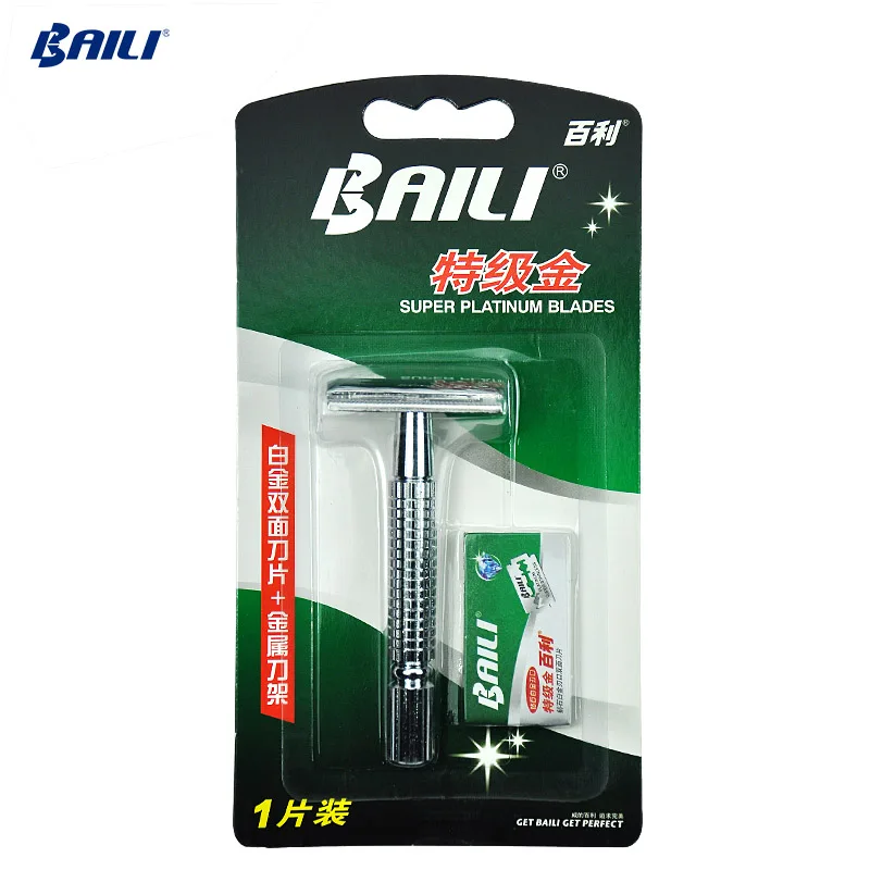 
Traditional Chrome Plating Three Piece Double Edge Blade Safety Shaving Razor 