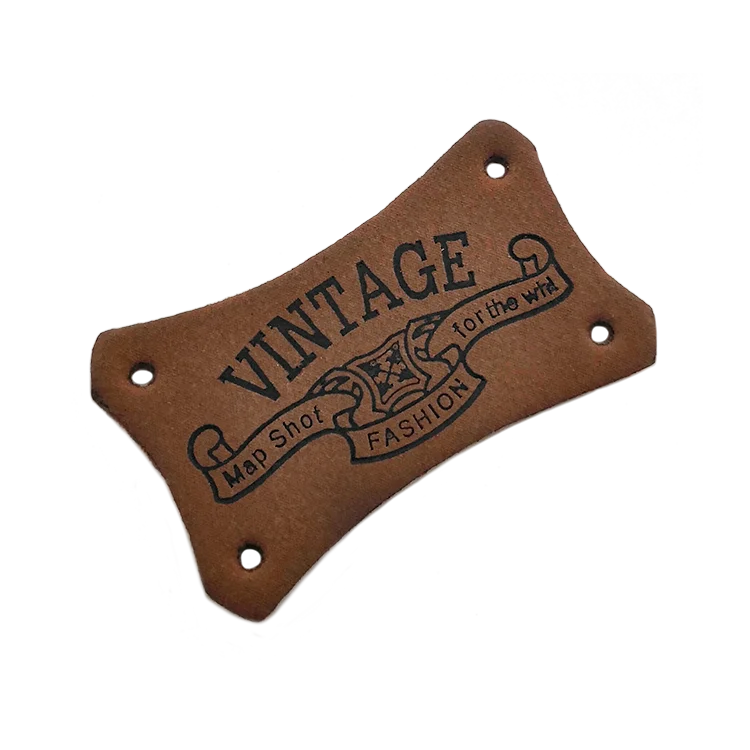 Quan zhou shi shi embossed brand logo custom PU leather look label tag patch for hats