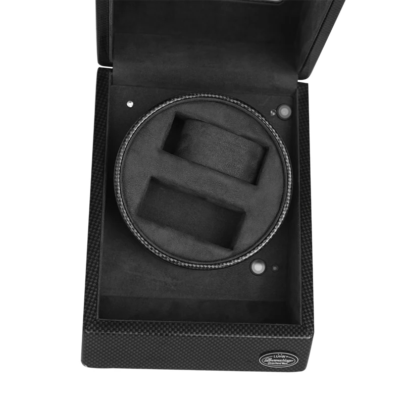 17 years factory luxury automatic black watch winder box with carbon fibre