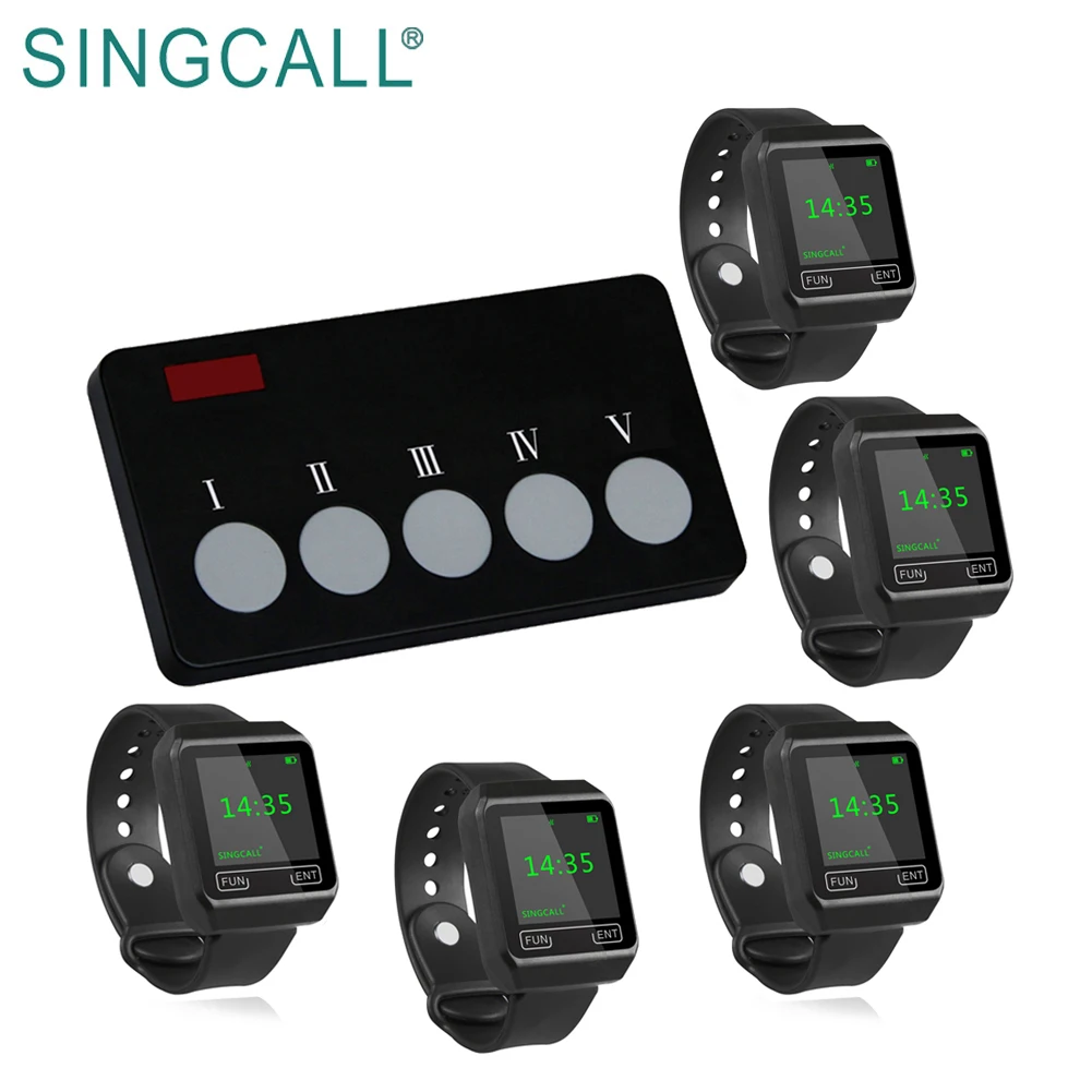 SINGCALL Kitchen Pager Restaurant Call Waiter Button for Taking Food