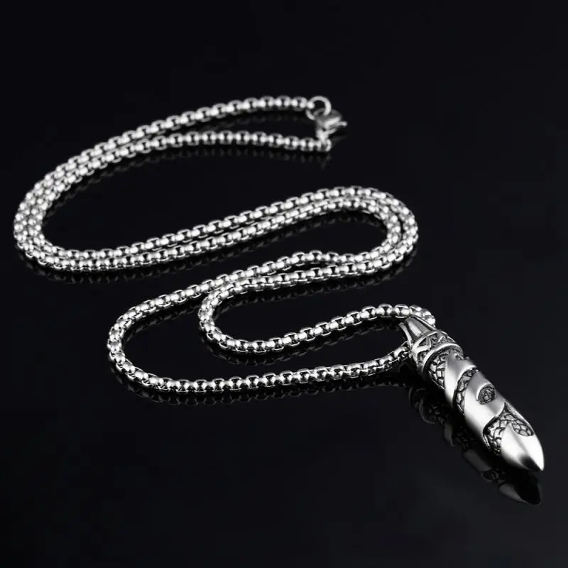 Wholesale Custom Men Stainless Steel Skull Penis Pendant Necklace