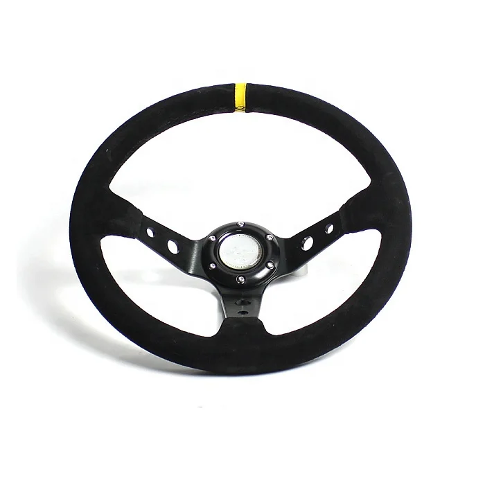 Mparts 13 Inch Rally Car Steering Wheel with Red Blue Black Silver Spoke