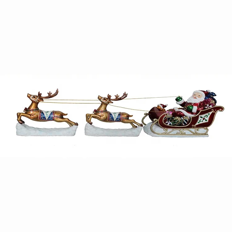 Mult led Christmas santa claus reindeer sleigh life size resin mascots