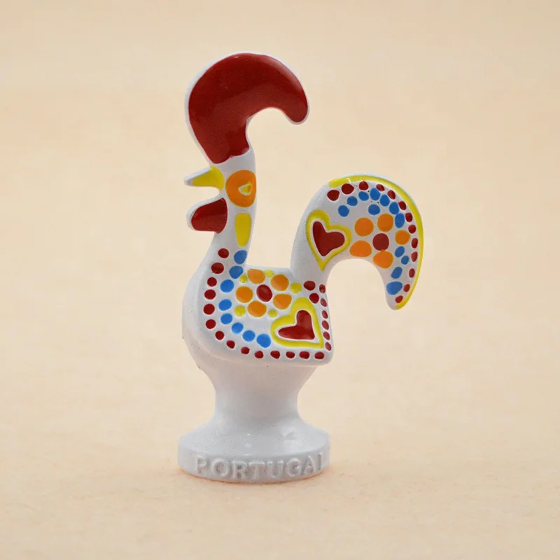 Traditional Portuguese Decorative Good Luck Rooster Metal Fridge Magnet Portugal Cock Tourist Souvenir Magnet