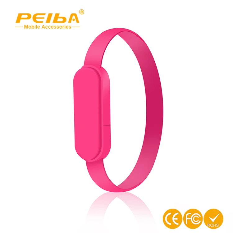 
Best Promotional Gift USB Bracelet Charging Cable USB Sync USB Data Cable For iphone and Android Phones 