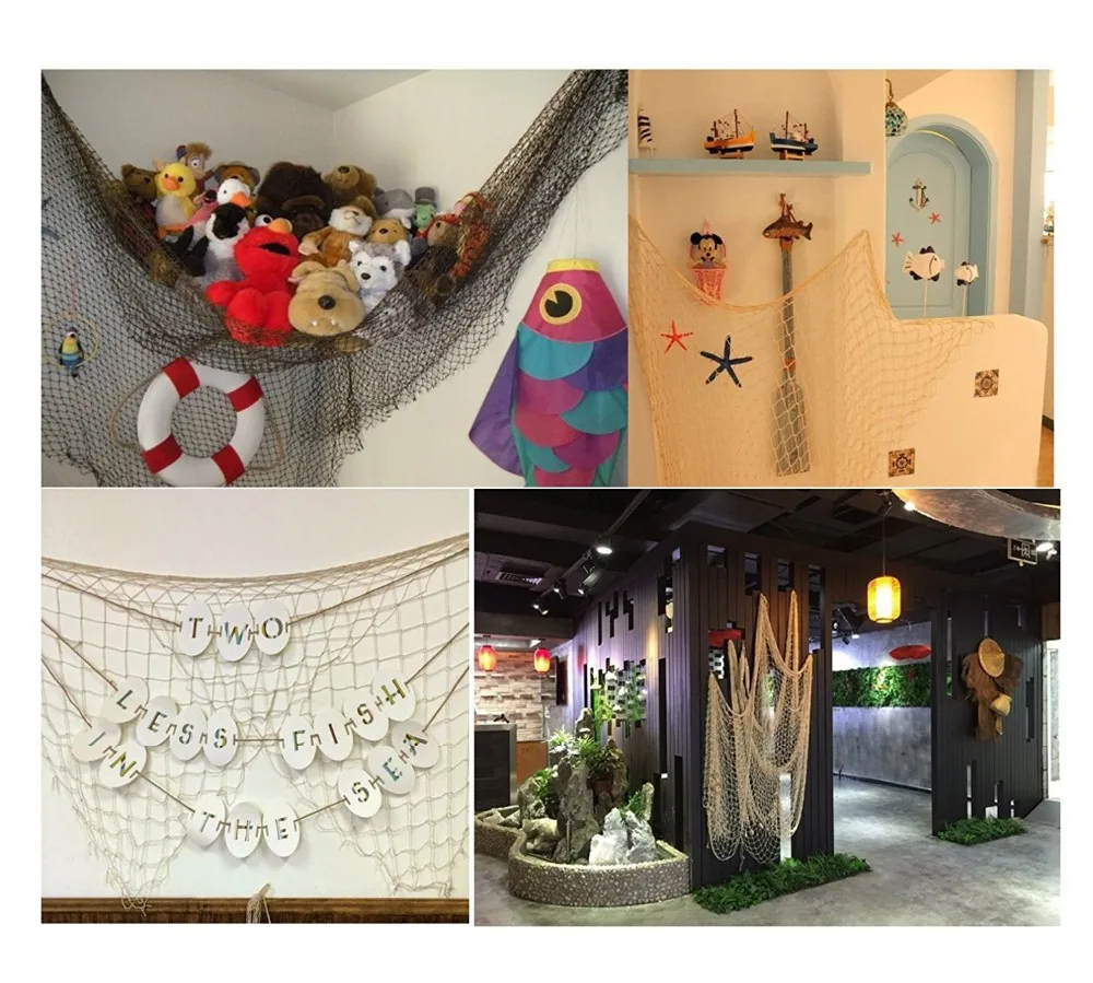 Mediterranean Decorative Nautical Fish Net wall hanging photo frames