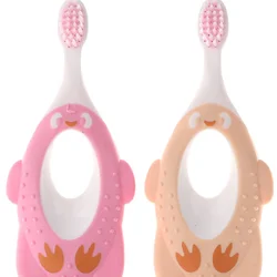 Зубная щетка с мягкими волосами для детей, детская зубная щетка с мультяшным рисунком для обучения младенцев