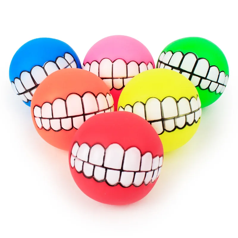 
Funny Pets Dog Puppy Cat Ball Teeth Toy PVC Chew Sound Dogs Play Fetching Squeak aquarium Toys Pet Supplies 