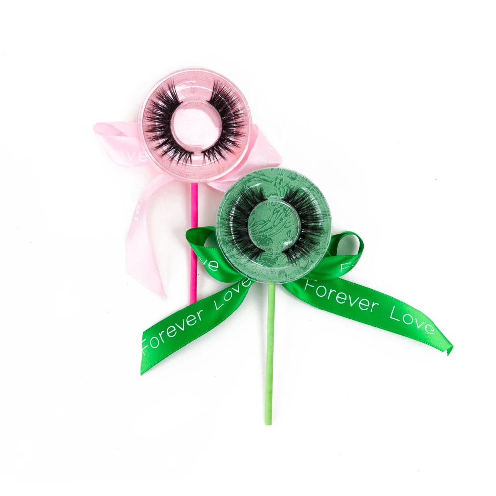 Wholesale Product 3D Mink False Eyelash Strip Lashes Lollipop Packaging