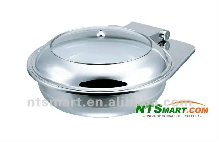 
Buffet Server/Chafing Dish with Stainless Steel Material and Transparent Glass Lid 