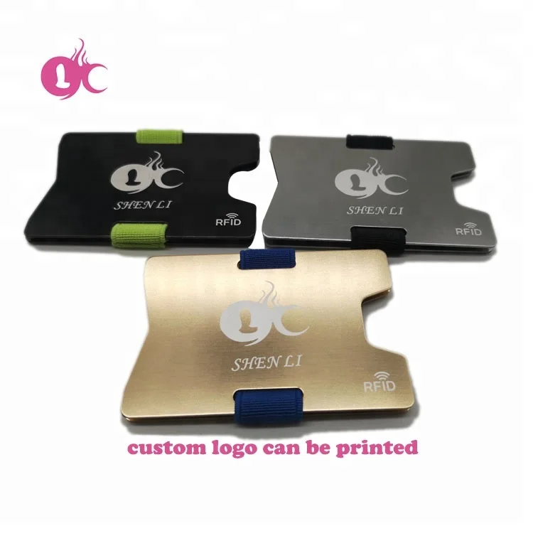 Factory price OEM metal credit card holder wallet id card holder anti rfid blocking aluminium card wallet rfid