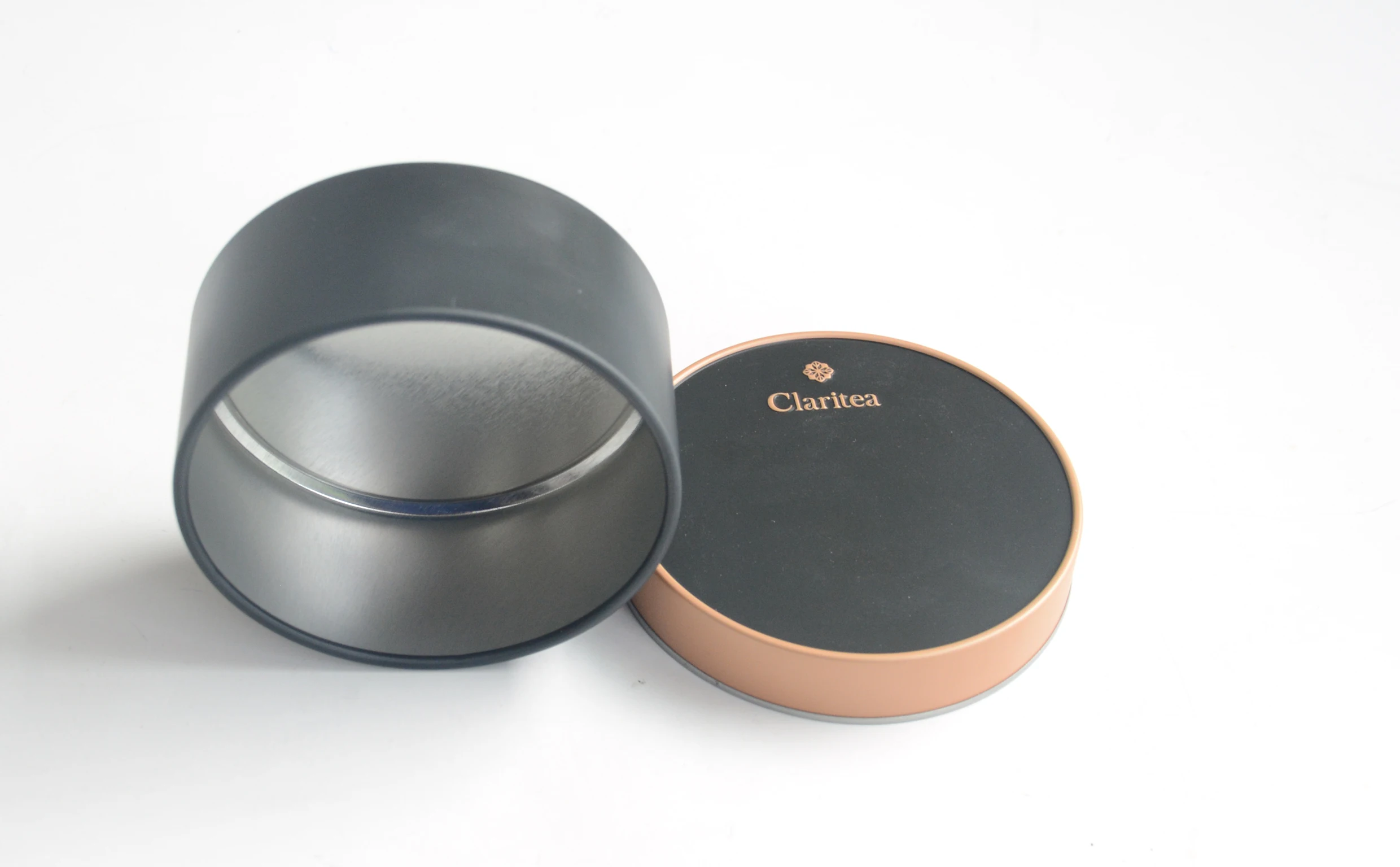 claritea brand round metal tin box for gift packaging customer provide the design