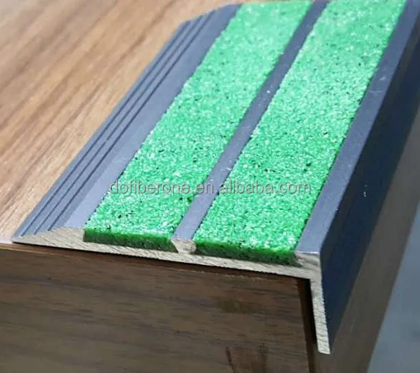 anti skid carborundum and rubber insert aluminum stair nosing