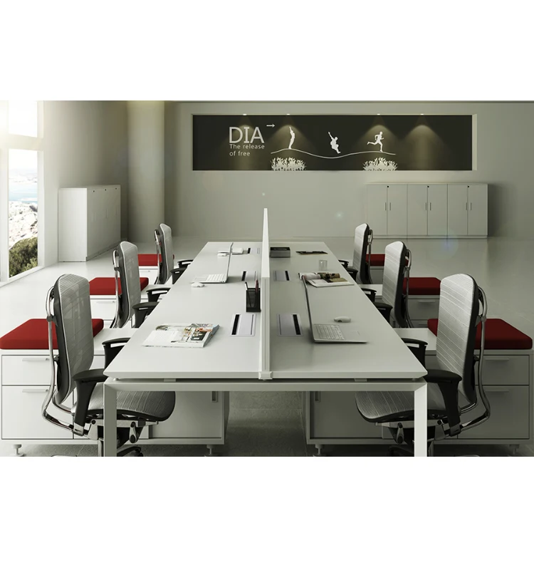 
2021 shenzhen metal desk partition aluminum profile 6 seats workstation desk office furniture 