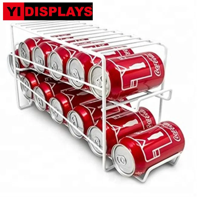 Металлическая проволочная витрина под заказ, стойка для пивных содовых банок, демонстрация бутылок для напитков