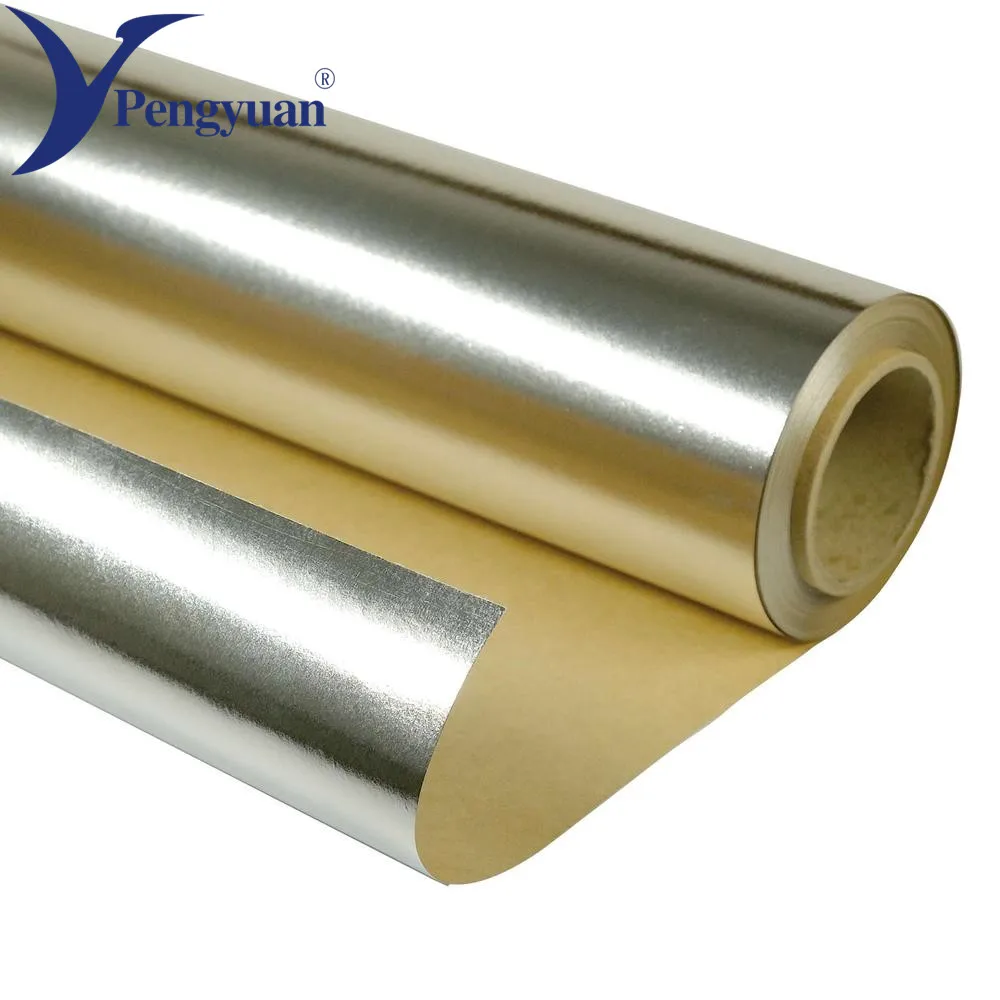 Silver or Gold Kraft Paper Laminated or Backed Aluminum Foil Paper for Tea Coffee Butter Powder Packaging With Printing