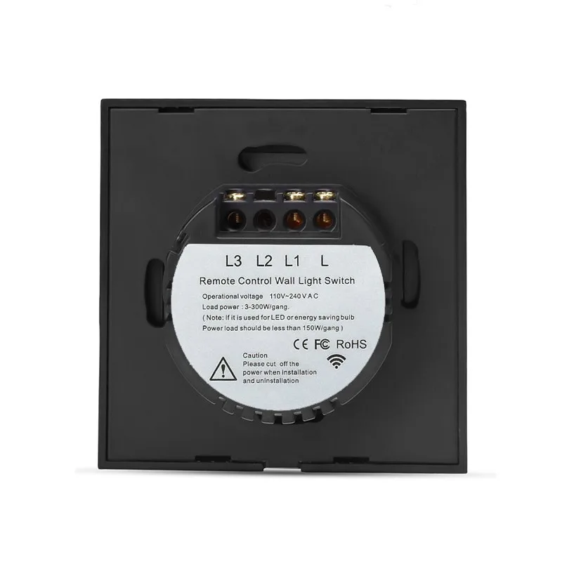 Умный сенсорный настенный выключатель с дистанционным управлением, 220 В, стандарт ЕС, стеклянная панель с сенсором, настенный выключатель света