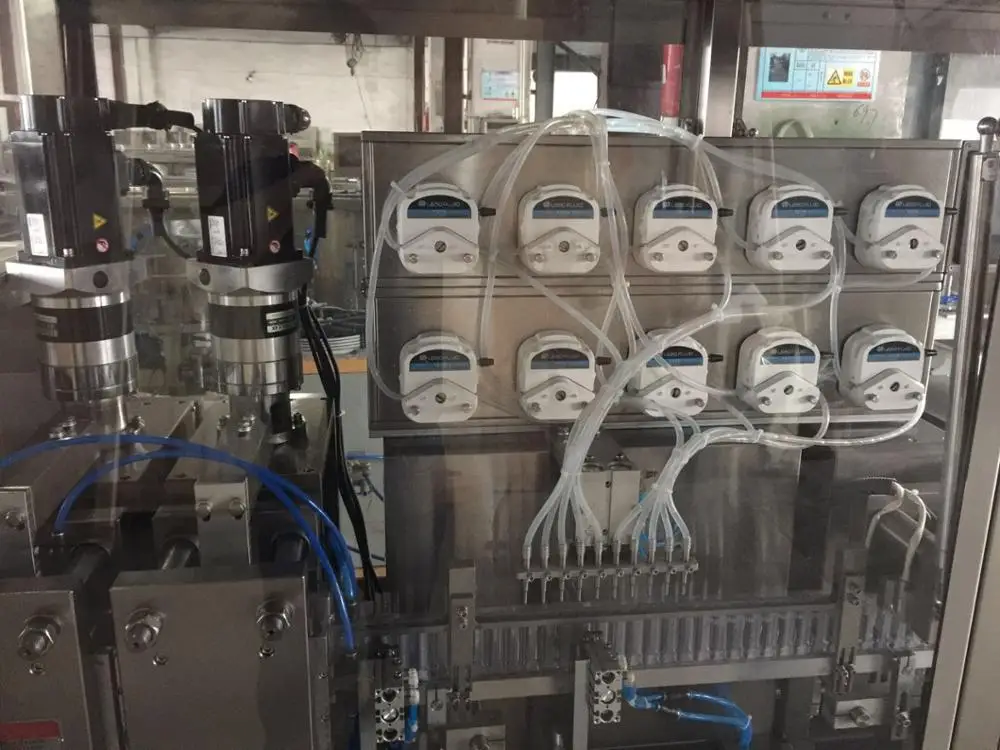 Best quality 10 heads oral liquid  plastic ampoule filling and sealing machine in 1-100ml