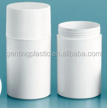 Styrene Push up Deodorant Containers Plastic Tubes, White with White Lipstick Cosmetics Ribbed Screw Caps(2.5oz) Screen Printing