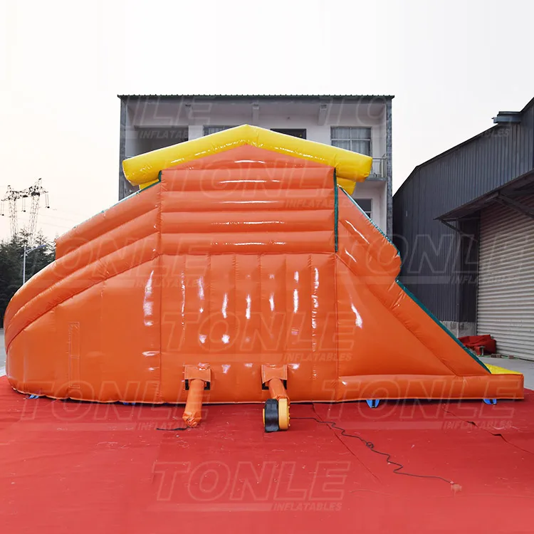 Backyard small inflatable water slide splash pool cheap blow up for sale