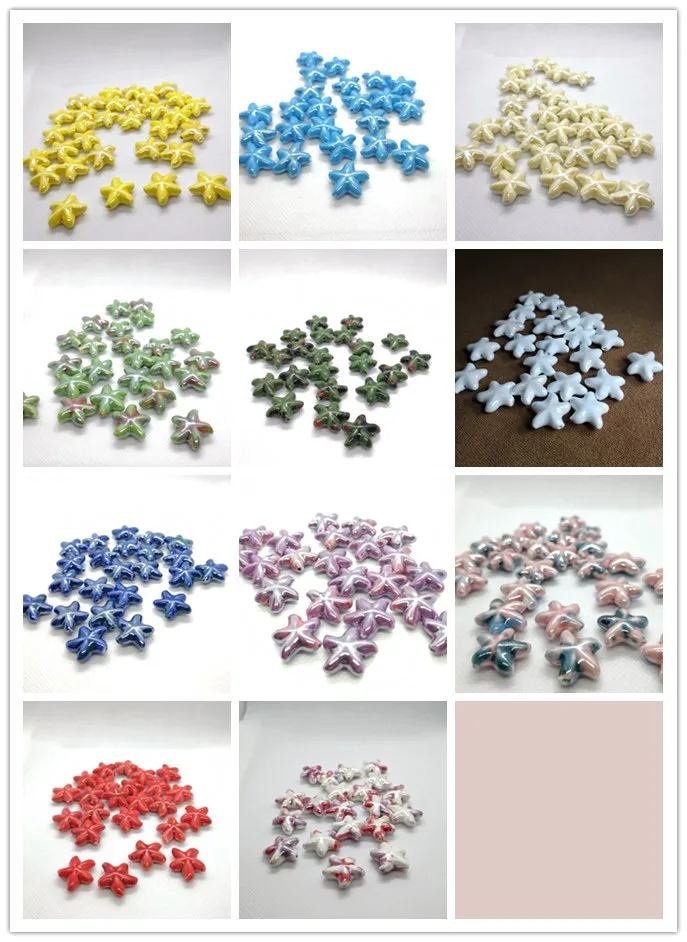 
Colorful starfish ceramic porcelain beads for diy jewelry making 