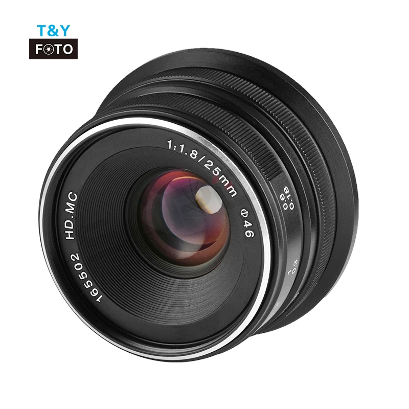 Wtianya brands photography universal custom 25mm F1.8 large aperture manual focus camera lenses for nikon fujifilm X-mount
