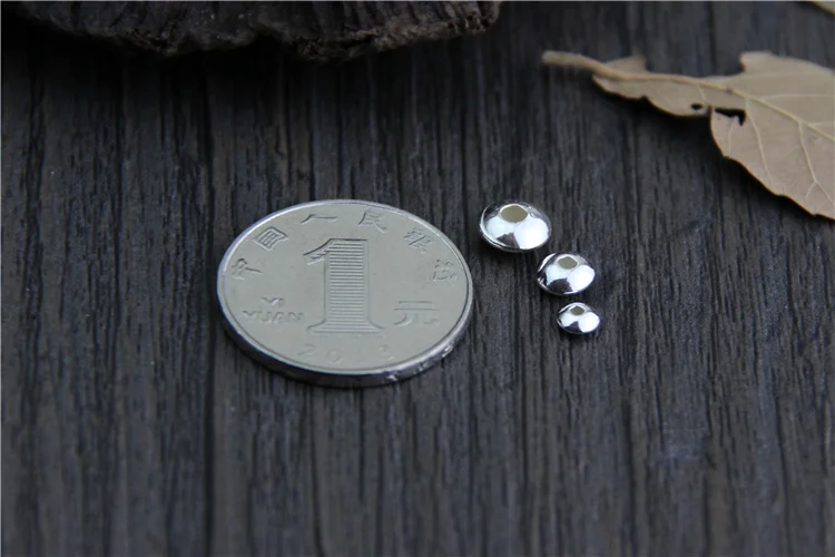 4mm 5mm 6mm 7mm 925 Sterling Silver Beads DIY Bracelet Necklace Round Flat Spacer Beads For Jewelry Making