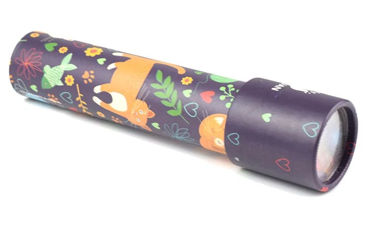 Оптовая продажа, креативные игрушки, мультяшный калейдоскоп, детские развивающие игрушки, вращающийся калейдоскоп, волшебные кубики, натуральный деревянный цвет