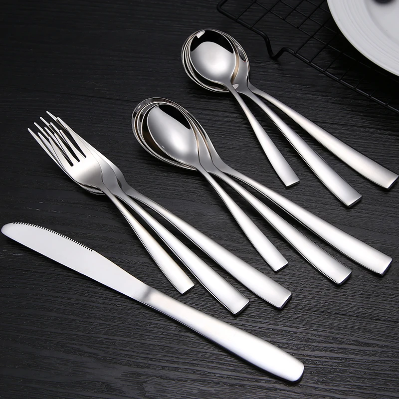 Western Tableware Reusable Stainless Steel Metal German Cutlery Set