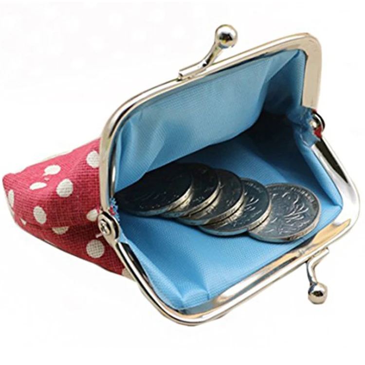 Coin Pouch Purse Canvas Gift Jewelry Pouch Clasp Closure Wallet