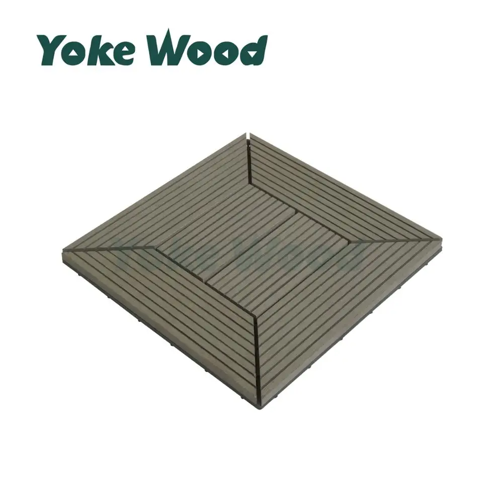 Vyokewood WPC Outdoor Floor Garage Floor Tiles Interlocking Plastic Wood Parquet Flooring for Patio