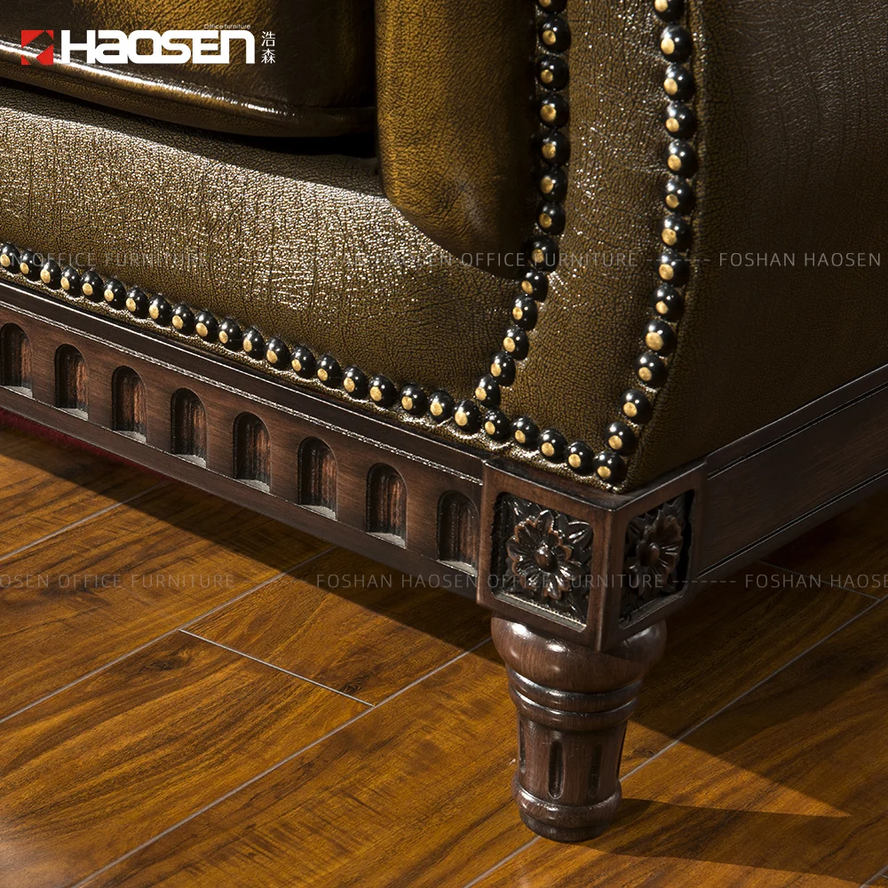 HAOSEN B264 supplier High end living room sofa 1+2+3 half leather sofa set customized wholesale
