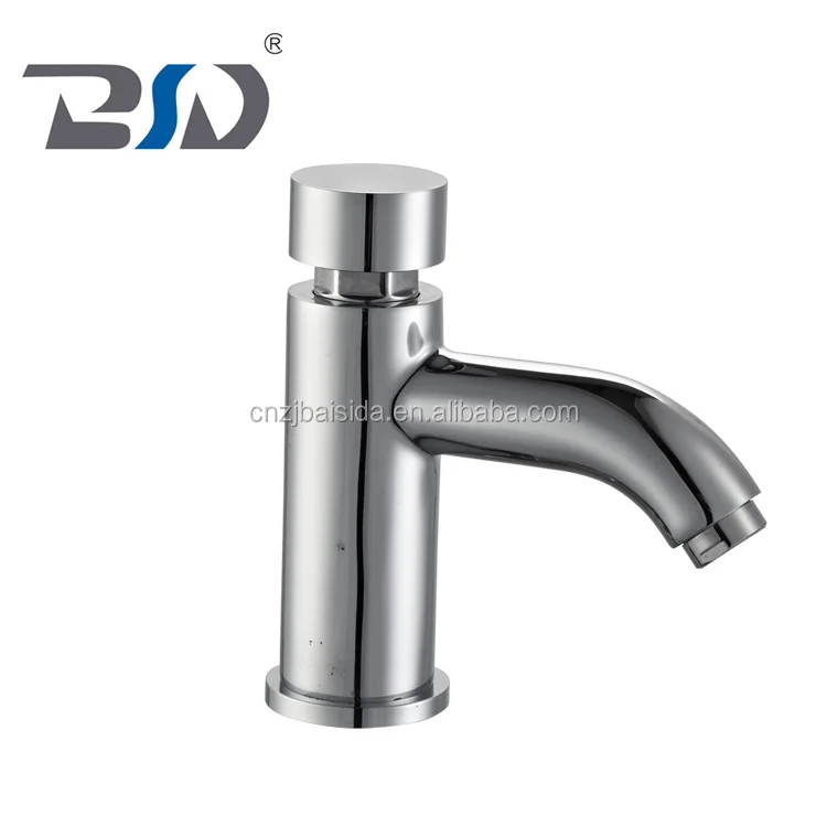 Time Delay Push Button Brass Save Water Auto Stop Basin Faucet
