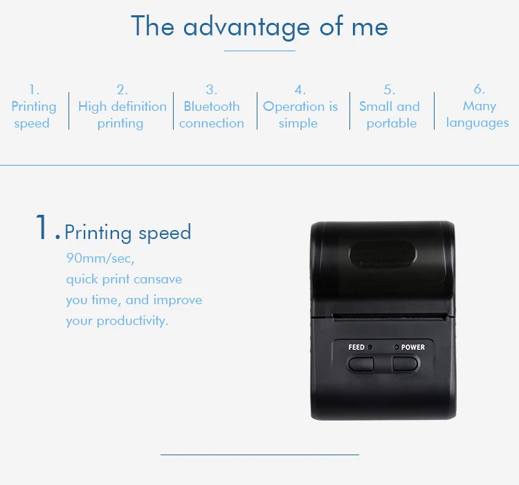 
Manufacturer fast in printing thermal printer for portable industry SUP58M1-B 