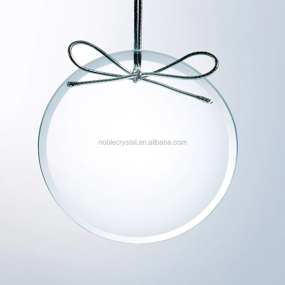 Beveled Circle Blank Glass Christmas Ornament for Decoration
