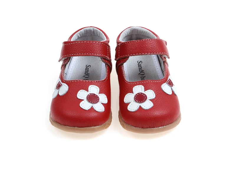 Red flora genuine leather mary jane princess baby  girl casual shoes for spring autumn