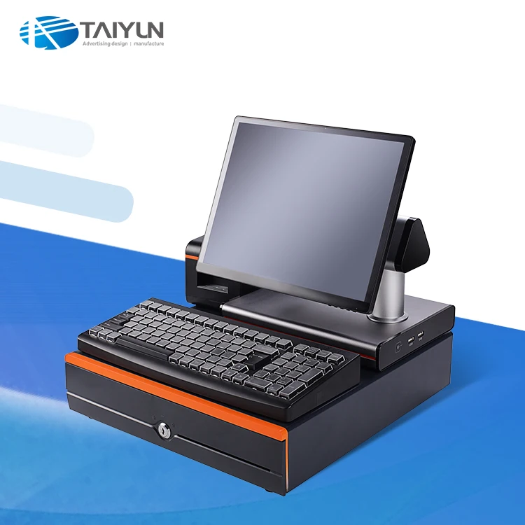 Windows os dual screen pos system cash register for restaurants and supermarket