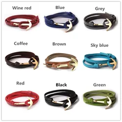 Men/Women Accessories Sailing Leather Wrap Nautical Bracelet Men Anchor