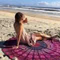 Chinese Cheap Circle Round Microfiber Bath Beach Towel Large Kids Women Men Printed Towels Bathroom Summer